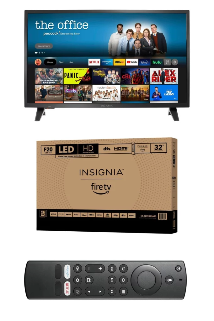 Insignia NS-32F201NA23 Package and Remote