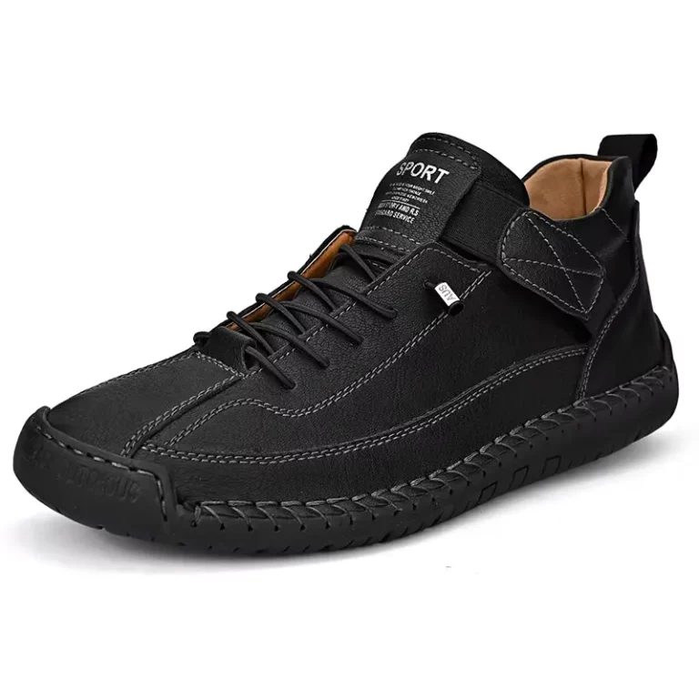 HUCDML K9888 Men Outdoor Leather Shoes Black