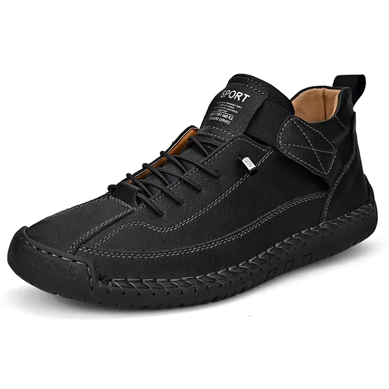 HUCDML K9888 Men Outdoor Leather Shoes Black