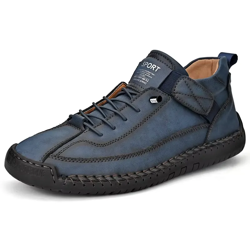 HUCDML K9888 Men Outdoor Leather Shoes Blue