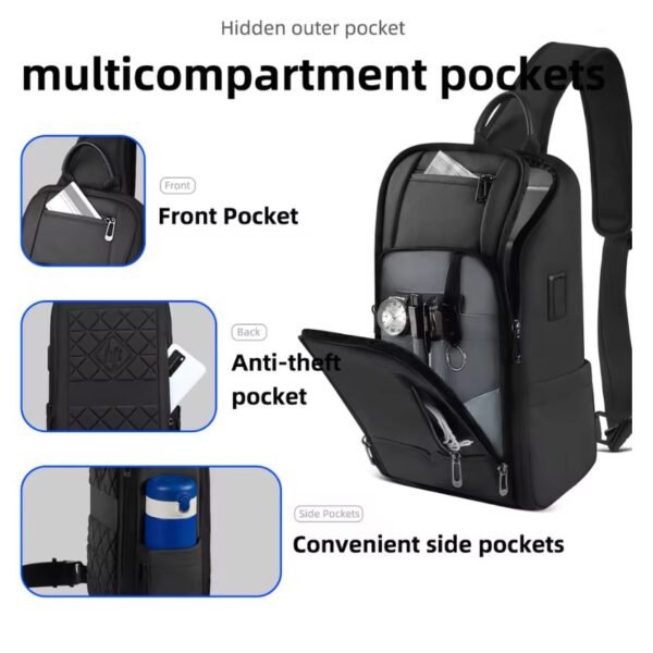 Heroic Knight HK-6207B Anti-theft Waterproof Men Shoulder Bag - Image 5