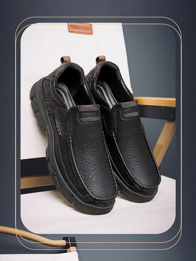 CLOHOO Men's Casual Loafers - Black