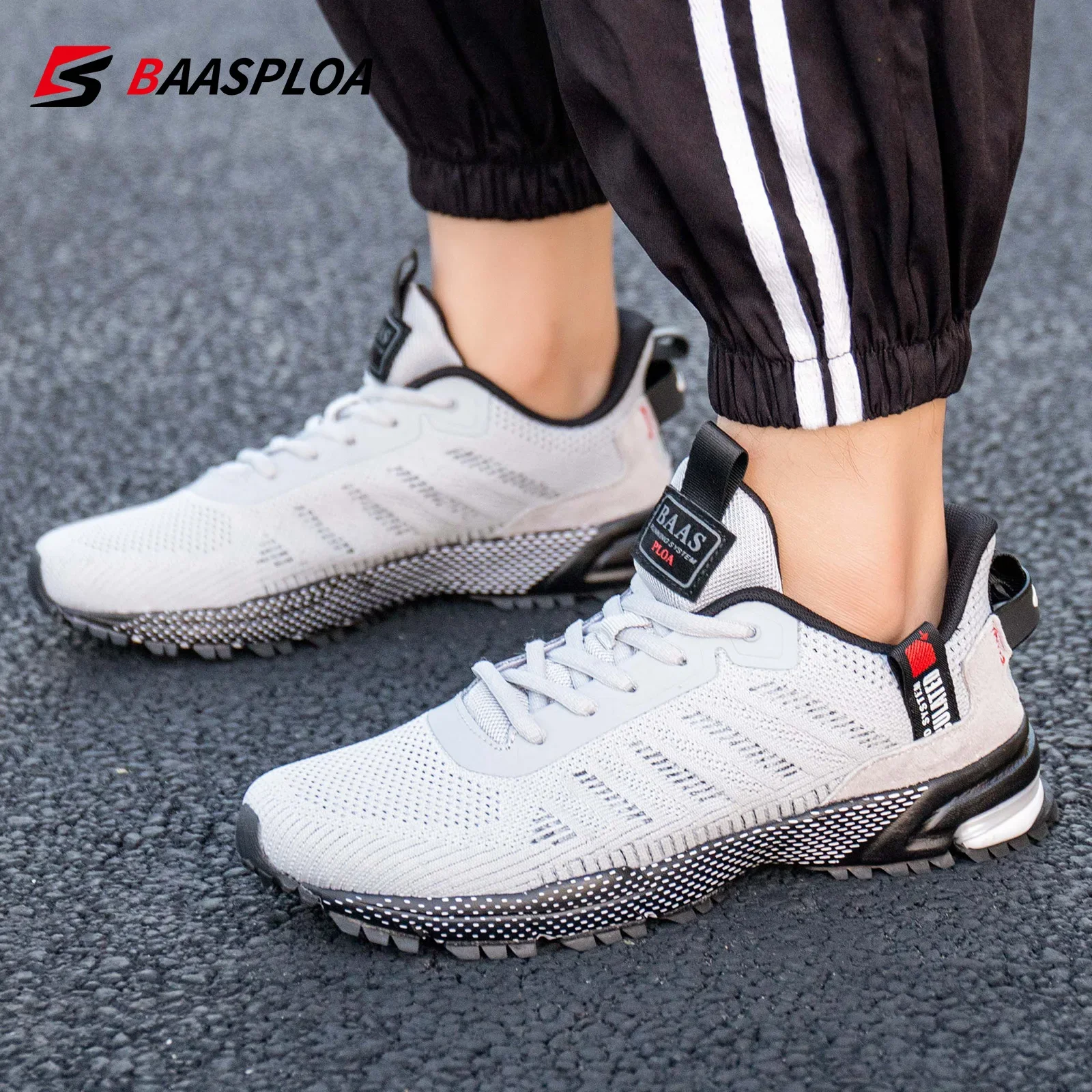 Baasploa Men’s Lightweight Running Shoes – Breathable Non-Slip Casual Sport Sneakers 1