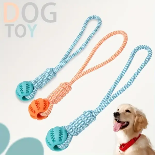 Interactive Dog Tug Rope Ball Toy