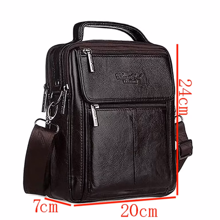 AOLAILUDI 7009 Genuine Leather Men's Shoulder Bag - Product Parameter AOLAILUDI 7009 Genuine Leather Men's Shoulder Bag - Product Parameter