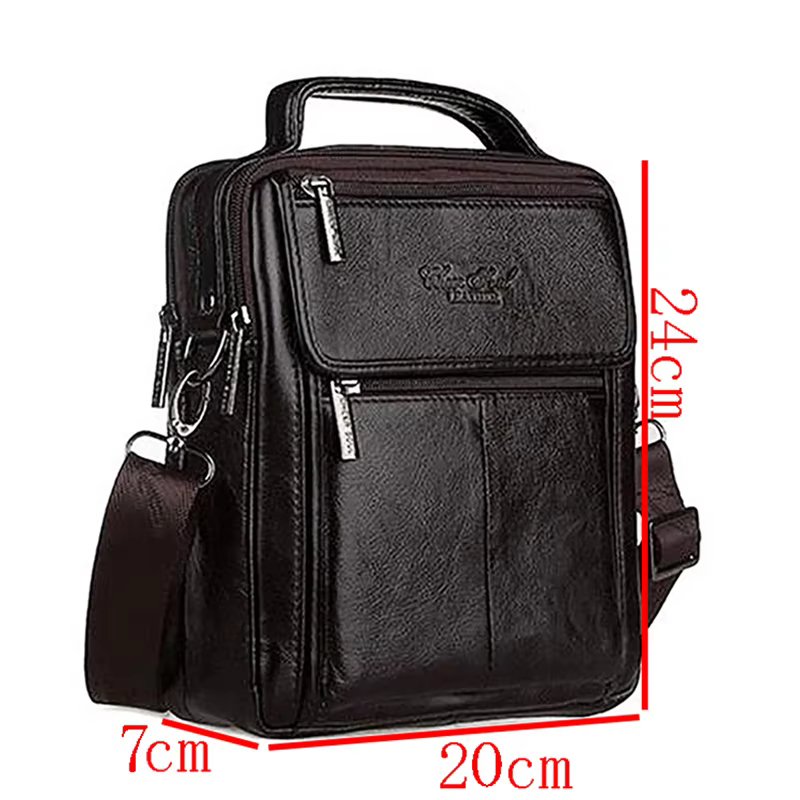 AOLAILUDI 7009 Genuine Leather Men's Shoulder Bag - Product Parameter AOLAILUDI 7009 Genuine Leather Men's Shoulder Bag - Product Parameter