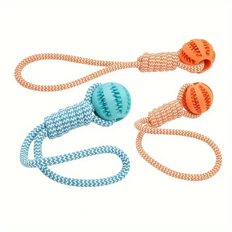 Interactive Dog Tug Rope Ball Toy