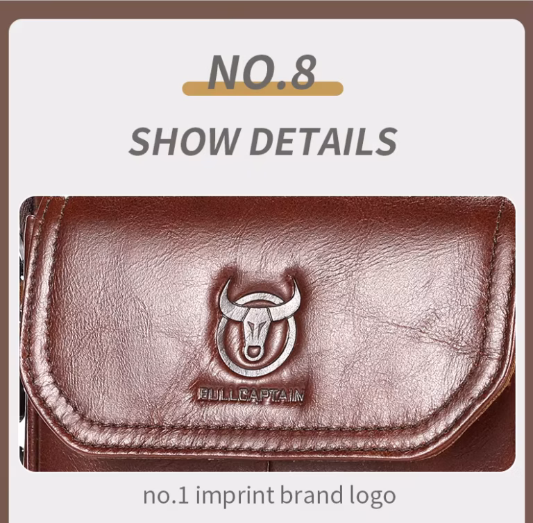 BULLCAPTAIN DJB049 Genuine Leather Messenger Bag - Show Details