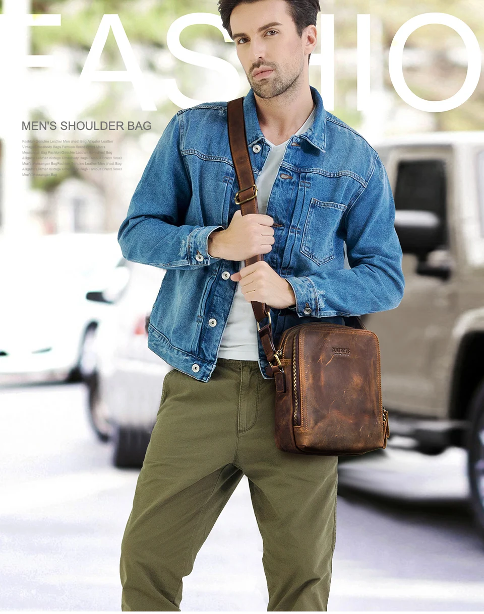 CONTACT’S MB078 Genuine Leather Crossbody Bag for Men CONTACT’S MB078 Genuine Leather Crossbody Bag for Men
