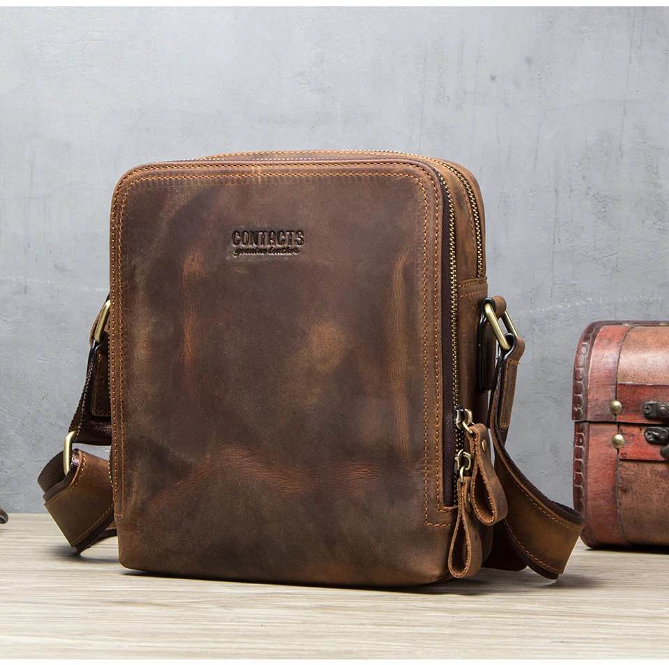 CONTACT’S MB078 Genuine Leather Crossbody Bag for Men CONTACT’S MB078 Genuine Leather Crossbody Bag for Men
