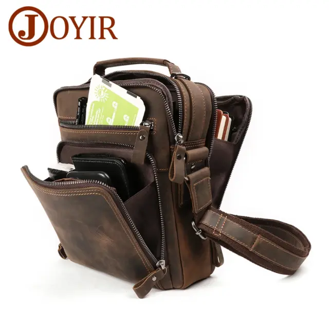 JOYIR New Genuine Leather Men Vintage Handbags Small Flap Men's Shoulder Bag Casual Office Messenger Bags Fashion Crossbody Bag - AliExpress 1524