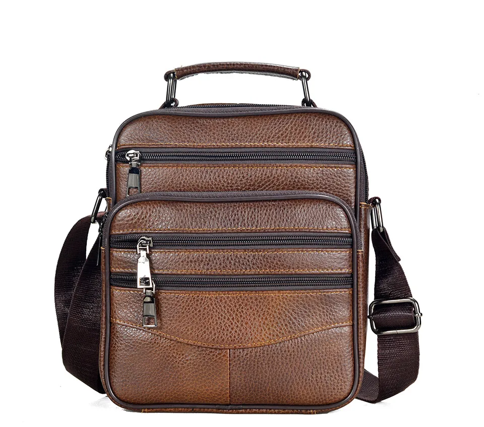 LACHIOUR MHG47BZ Genuine Leather Messenger Bag for Men - Brown LACHIOUR MHG47BZ Genuine Leather Messenger Bag for Men - Brown
