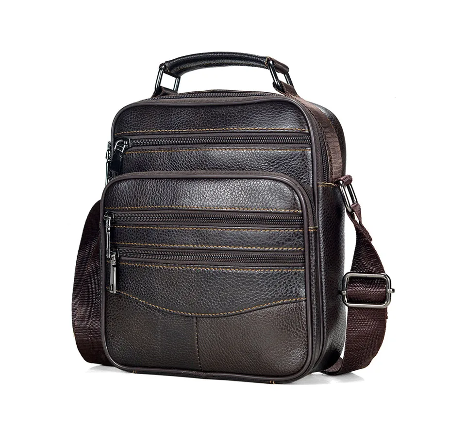LACHIOUR MHG47BZ Genuine Leather Messenger Bag for Men - Dark Brown LACHIOUR MHG47BZ Genuine Leather Messenger Bag for Men - Dark Brown