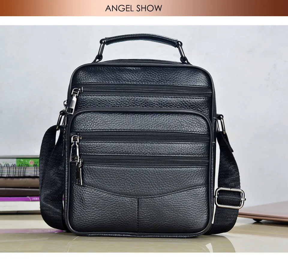 LACHIOUR MHG47BZ Genuine Leather Messenger Bag for Men - Angel Show LACHIOUR MHG47BZ Genuine Leather Messenger Bag for Men - Angel Show