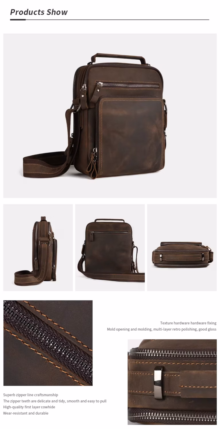 JOYIR 6479 Genuine Leather Messenger Bag - Product Show