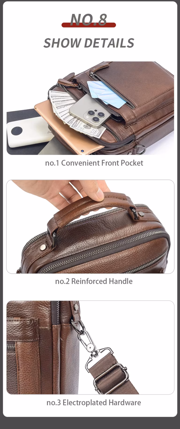 LION VERA Men's Shoulder Bag - Show Details
