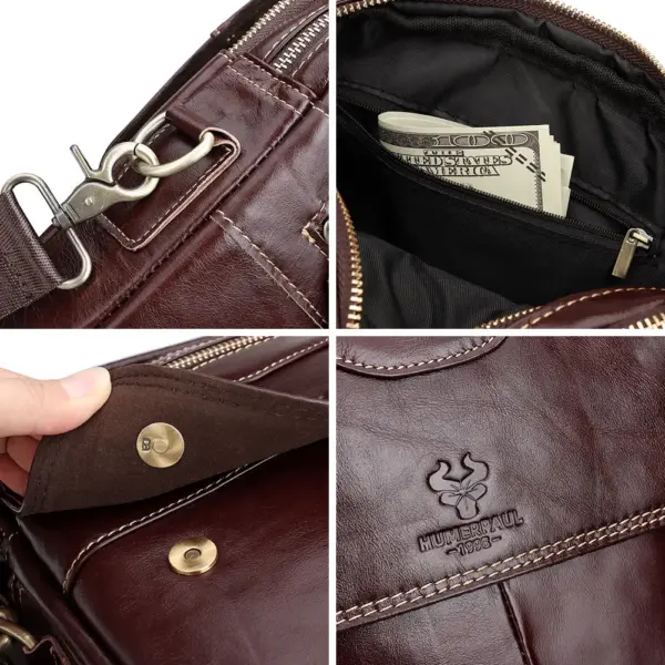 HUMERPAUL Men's Vintage Genuine Leather Crossbody Bag Casual Handheld & Shoulder Messenger Bag for Business Daily Use Quality - AliExpress 1524