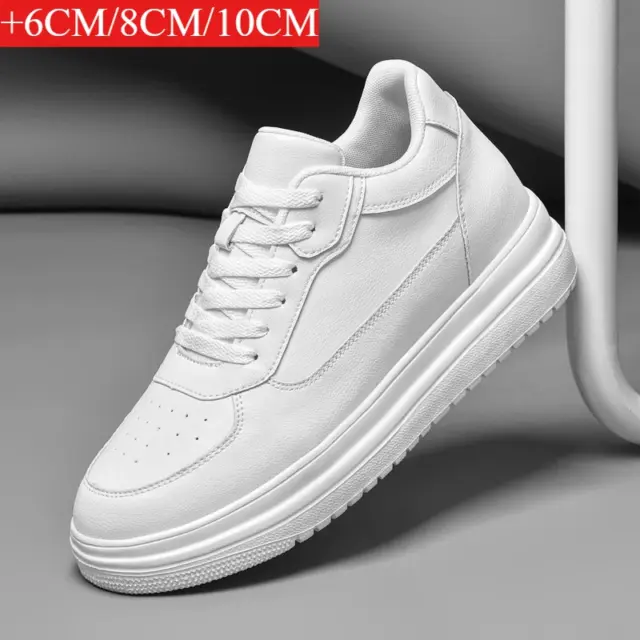 New Invisible Height-increasing Shoes for Men, 6CM-8CM-10CM Sports Shoes,White Leather Sports Shoes for Men,Enlarged Sizes 36-46 - AliExpress