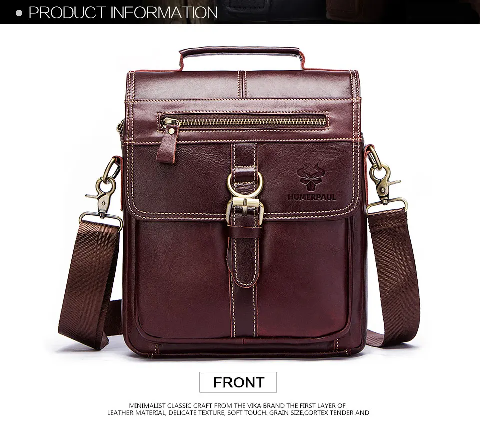 HUMERPAUL MH535 Genuine Leather Crossbody Bag for Men