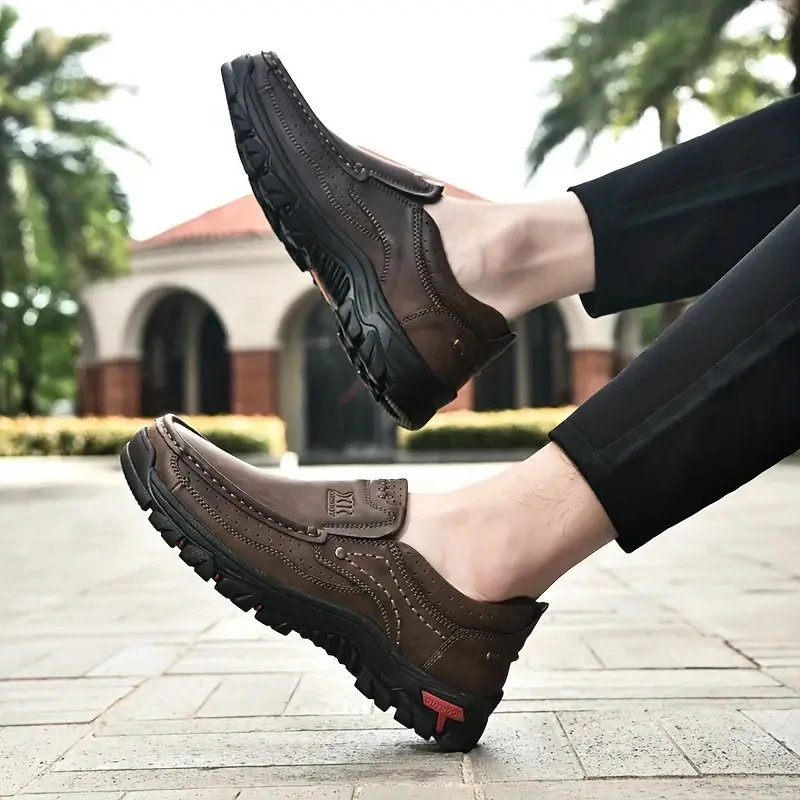 XK Cowboy 6800 Men’s Leather Slip-On Loafers Brown Wear