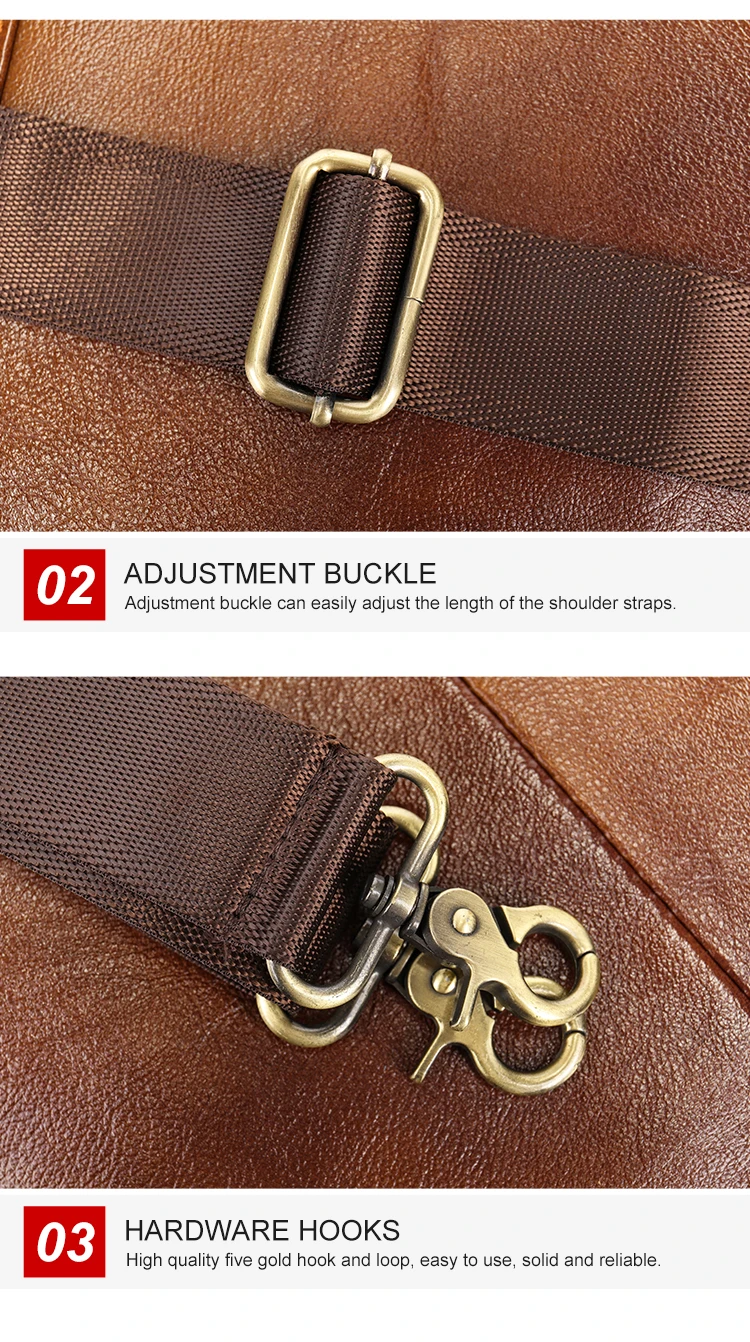 WESTAL 8577 Genuine Leather Messenger Bag - Buckle & Hooks WESTAL 8577 Genuine Leather Messenger Bag - Buckle & Hooks