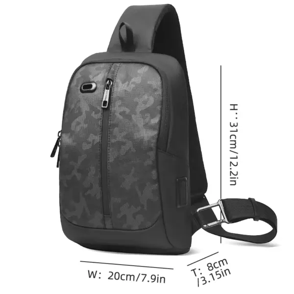 HK Lightweight Shoulder Bag USB Charging Camouflage Crossbody Bag for Men Casual Outdoor Running Sling Bags With Earphone Jack - AliExpress