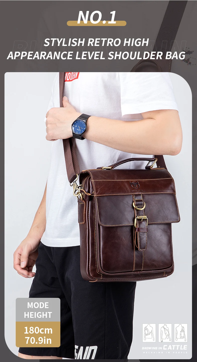 BULLCAPTAIN DJB302 Genuine Leather Shoulder Bag for Men BULLCAPTAIN DJB302 Genuine Leather Shoulder Bag for Men