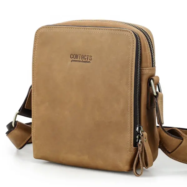 CONTACT'S Genuine Leather Men's Messenger Bag Vintage Sling Shoulder Bags for 7.9" iPad Mini High Quality Male Crossbody Bag Men - AliExpress 1524
