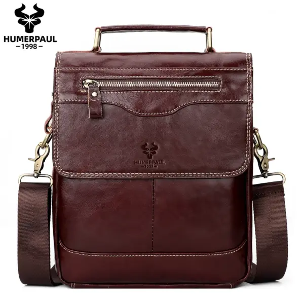 HUMERPAUL Men's Vintage Genuine Leather Crossbody Bag Casual Handheld & Shoulder Messenger Bag for Business Daily Use Quality - AliExpress 1524