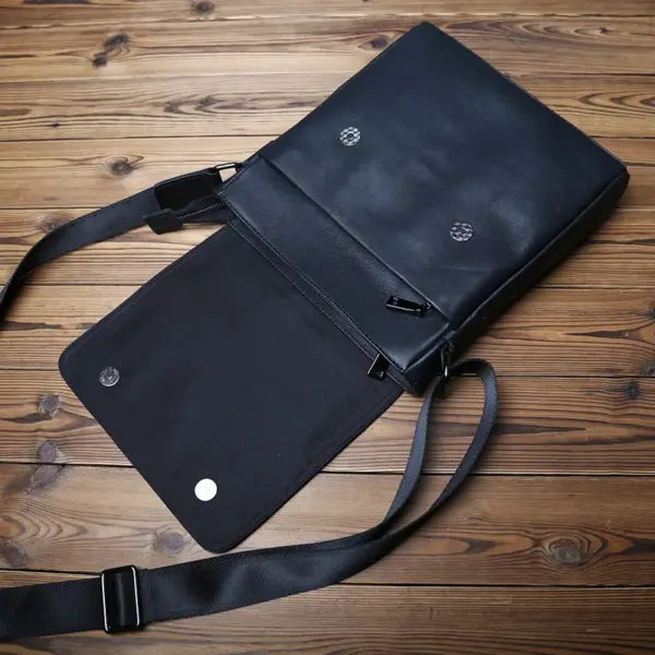 NZPJ Men's Leather Crossbody Bag 10 Vertical