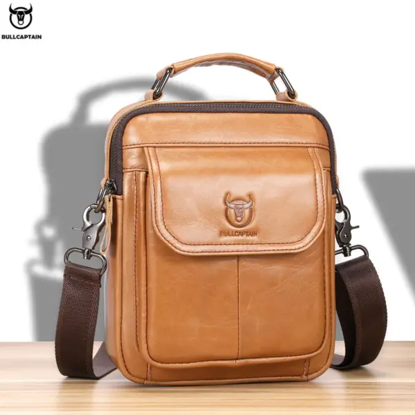 BULLCAPTAIN New Genuine Leather Men Vintage Handbags Flap Men's Shoulder Bag Casual Office Messenger Bags Fashion Crossbody - AliExpress 1524