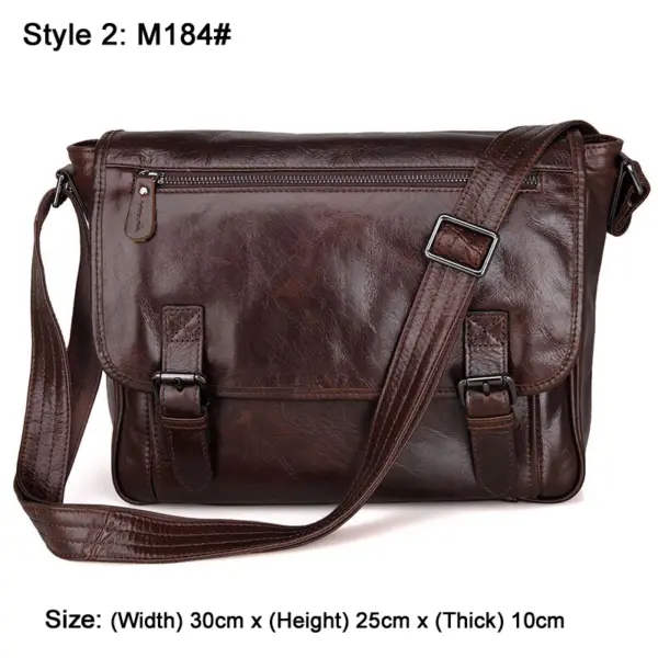 Fashion High Class Oil-Waxed Genuine Leather Shoulder Bag Men Leather Messenger Bag Male Crossbody Bag Sling Leisure Bag Satchel - AliExpress