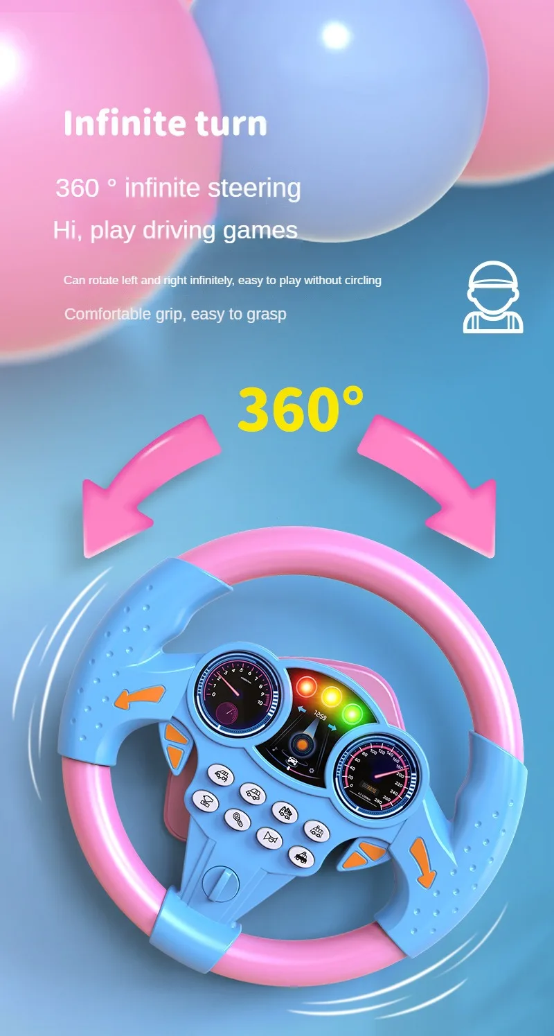 Interactive Steering Wheel Toy for Kids - Infinite Turn