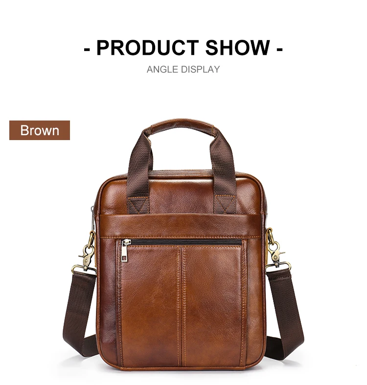 WESTAL 8577 Genuine Leather Messenger Bag - Brown WESTAL 8577 Genuine Leather Messenger Bag - Brown