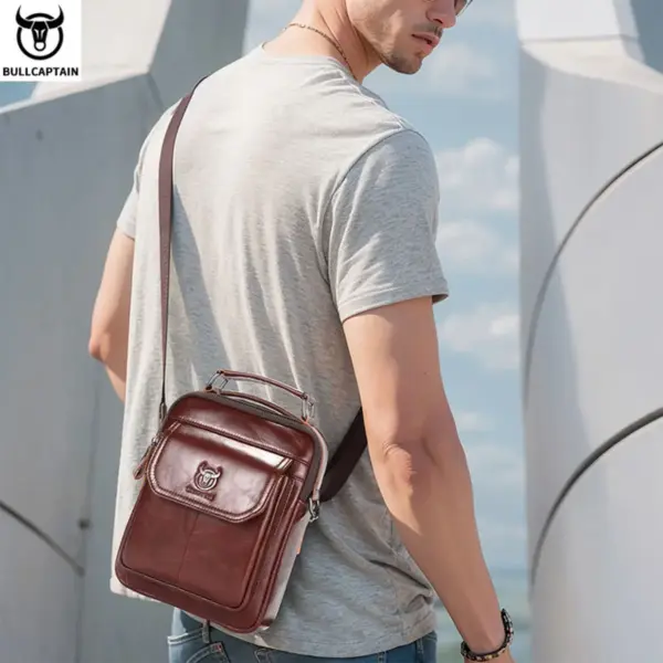 BULLCAPTAIN New Genuine Leather Men Vintage Handbags Flap Men's Shoulder Bag Casual Office Messenger Bags Fashion Crossbody - AliExpress 1524