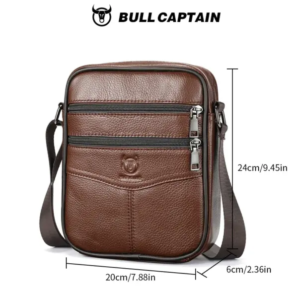 BULLCAPTAIN Men's Leather Shoulder Bag Multifunctional and High-Capacity Cowhide Crossbody Bag Handbag Casual Messenger Bag - AliExpress 1524