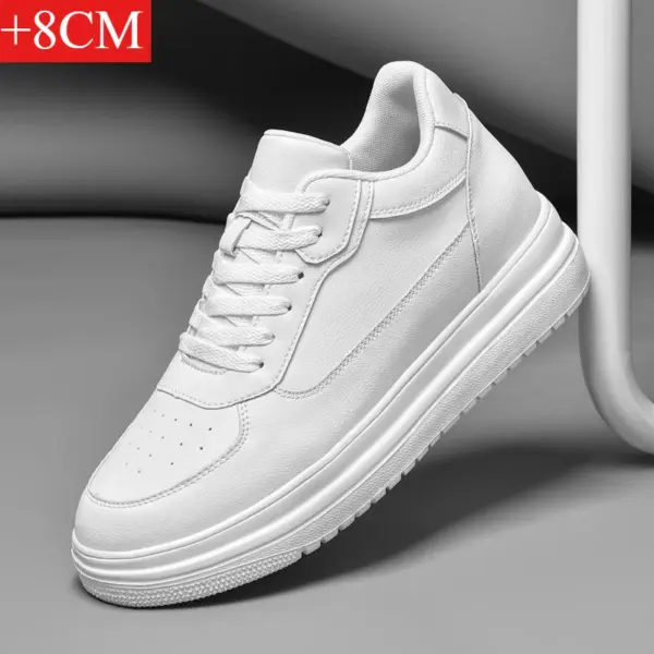 New Invisible Height-increasing Shoes for Men, 6CM-8CM-10CM Sports Shoes,White Leather Sports Shoes for Men,Enlarged Sizes 36-46 - AliExpress