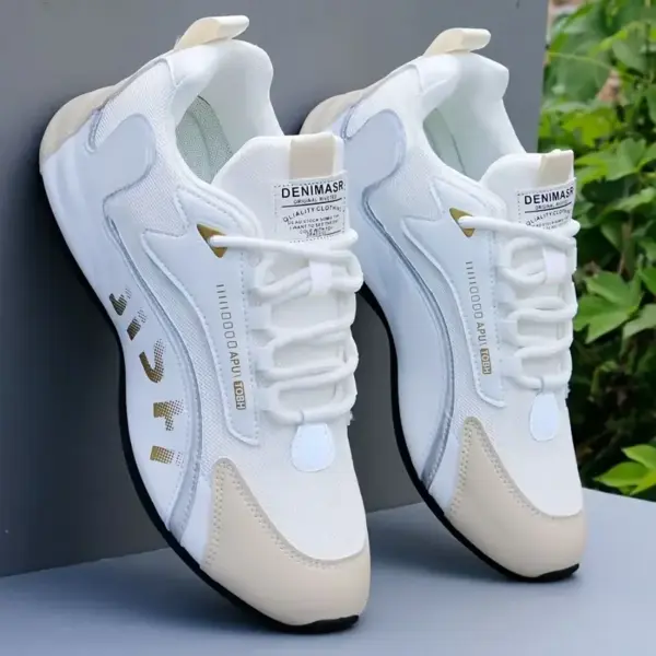 DENIMASR A008 Men’s Breathable Lightweight Training Shoes - White