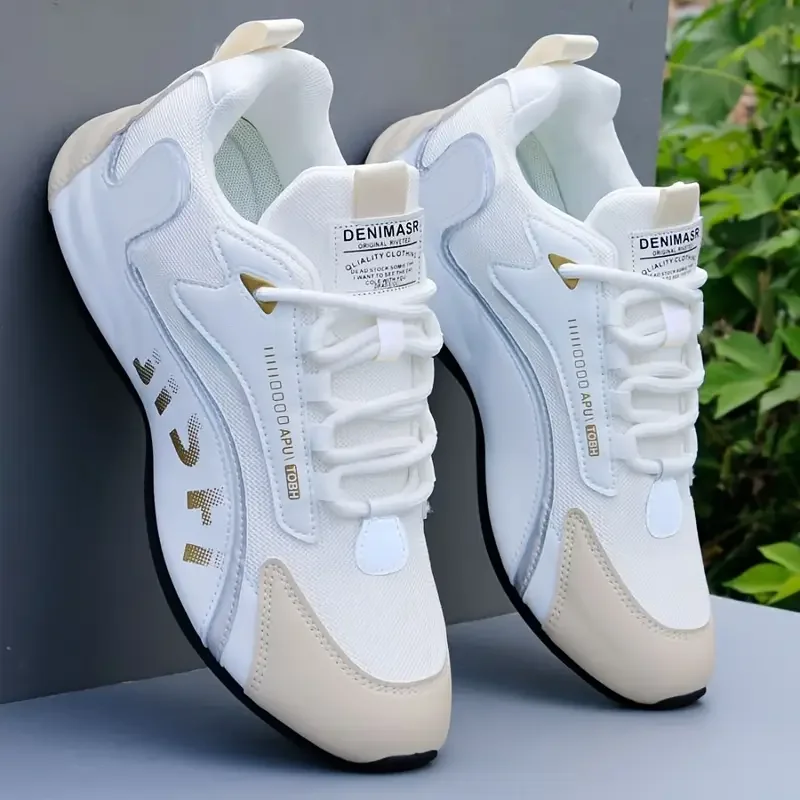 DENIMASR A008 Men’s Breathable Lightweight Training Shoes - White
