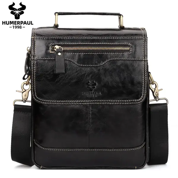 HUMERPAUL Men's Vintage Genuine Leather Crossbody Bag Casual Handheld & Shoulder Messenger Bag for Business Daily Use Quality - AliExpress 1524