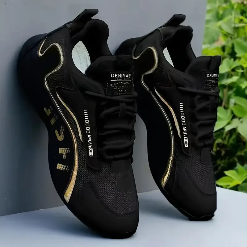 DENIMASR A008 Men’s Breathable Lightweight Training Shoes Black