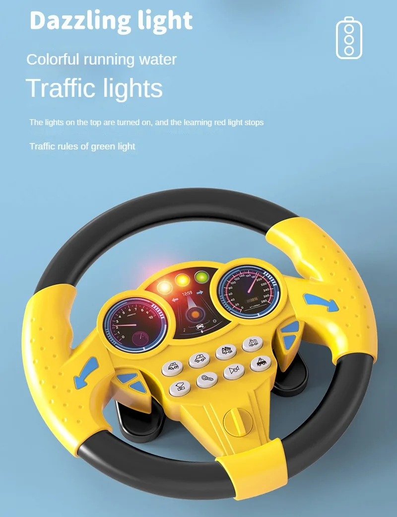 Interactive Steering Wheel Toy for Kids - Dazzling Light