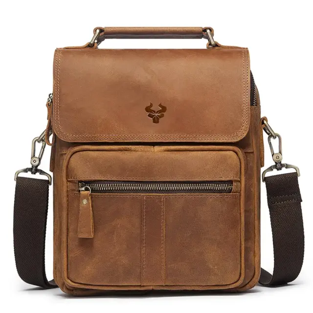 HUMERPAUL Genuine Leather Men's Shoulder Bag Luxury Work Business Messenger Bags Fashion Male Crossbody with Adjustable Straps - AliExpress 1524