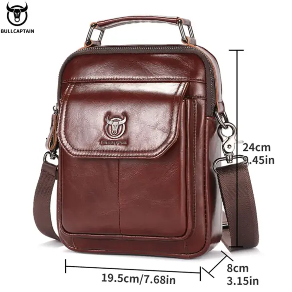 BULLCAPTAIN New Genuine Leather Men Vintage Handbags Flap Men's Shoulder Bag Casual Office Messenger Bags Fashion Crossbody - AliExpress 1524