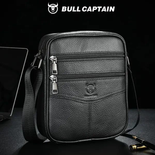 BULLCAPTAIN Men's Leather Shoulder Bag Multifunctional and High-Capacity Cowhide Crossbody Bag Handbag Casual Messenger Bag - AliExpress 1524