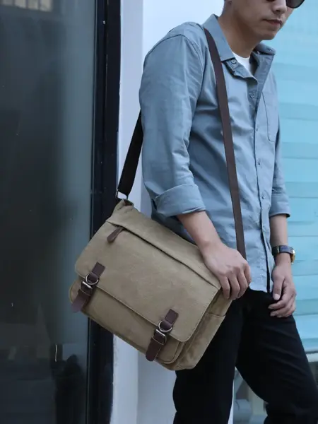 Vintage Bag Canvas Laptop Shoulder Bag Messenger Bag Men Casual Crossbody Bags School Bookbag - AliExpress