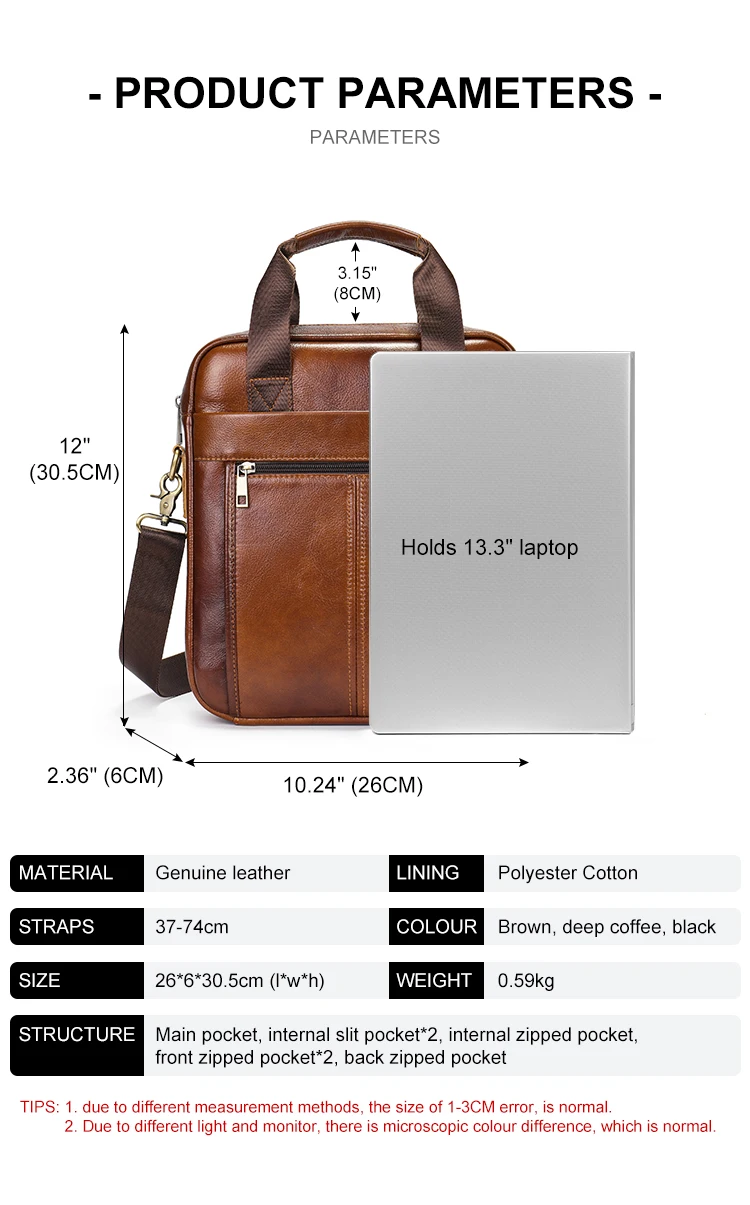 WESTAL 8577 Genuine Leather Messenger Bag - Parameters WESTAL 8577 Genuine Leather Messenger Bag - Parameters