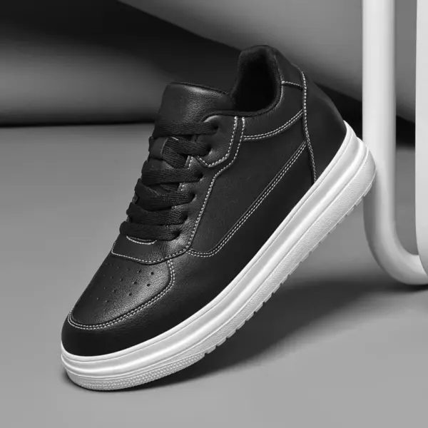 New Invisible Height-increasing Shoes for Men, 6CM-8CM-10CM Sports Shoes,White Leather Sports Shoes for Men,Enlarged Sizes 36-46 - AliExpress