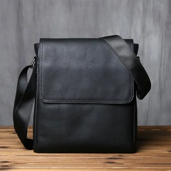 NZPJ Men's Leather Crossbody Bag 10 Vertical