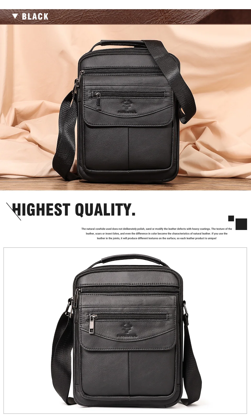 HUMERPAUL MH642 Genuine Leather Messenger Bag Quality HUMERPAUL MH642 Genuine Leather Messenger Bag Quality